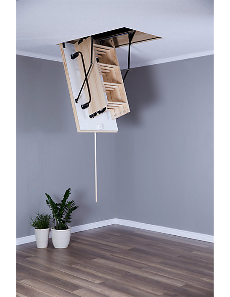 Escalier Escamotable Grande Hauteur Isolé 26 Mm H 330 Cm Caisson 120 X 55 Cm