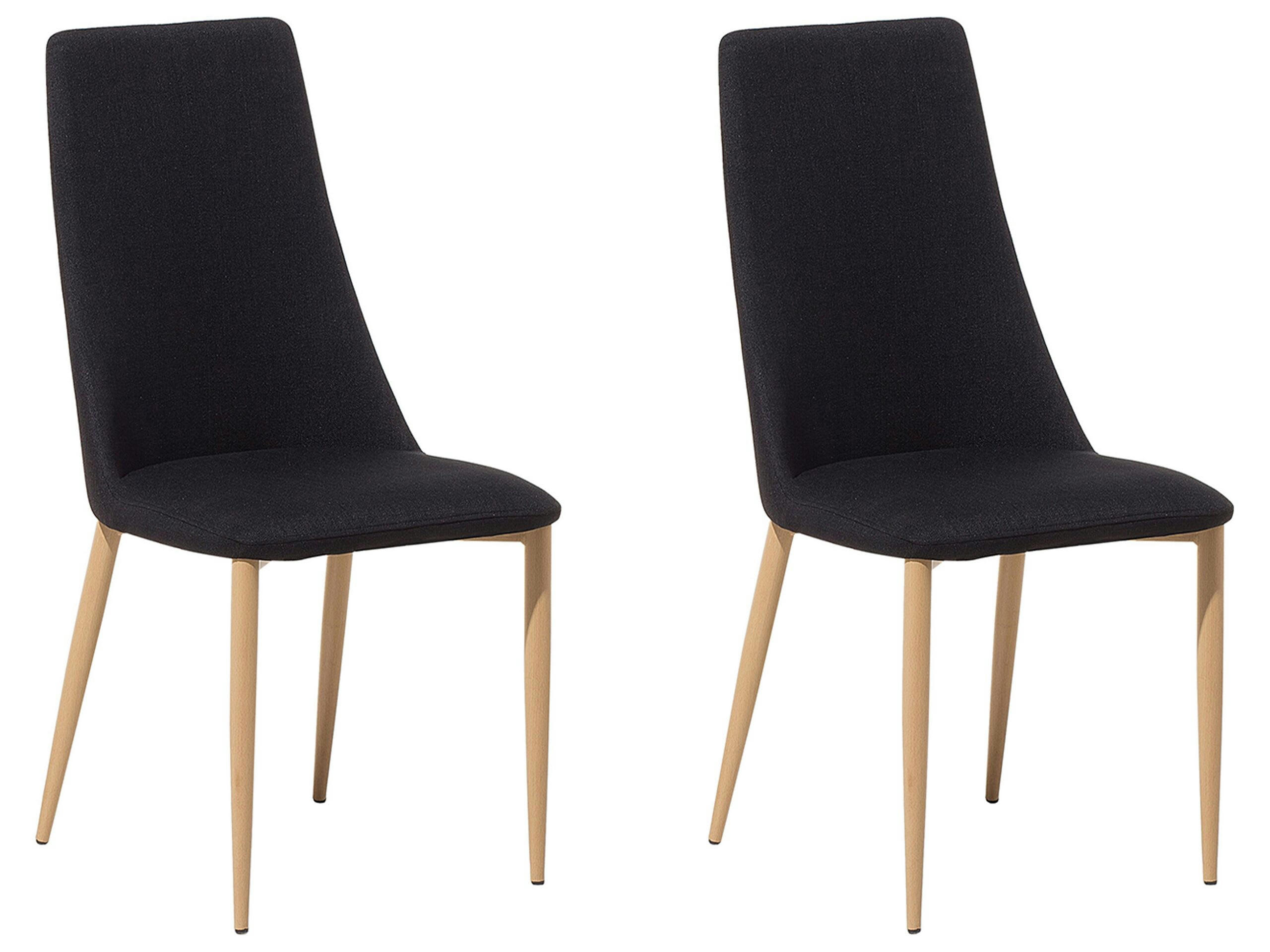 CLAYTON - Lot de 2 chaises de salle à manger noir