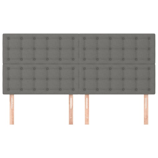 NNEVL Headboards 4 pcs Dark Grey 80x5x78/88 cm Fabric