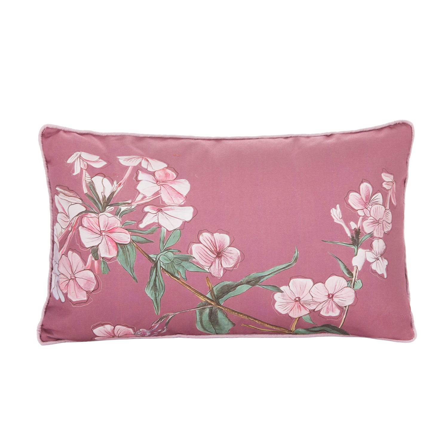Cuscino divano rosa 30x50 cm fiori