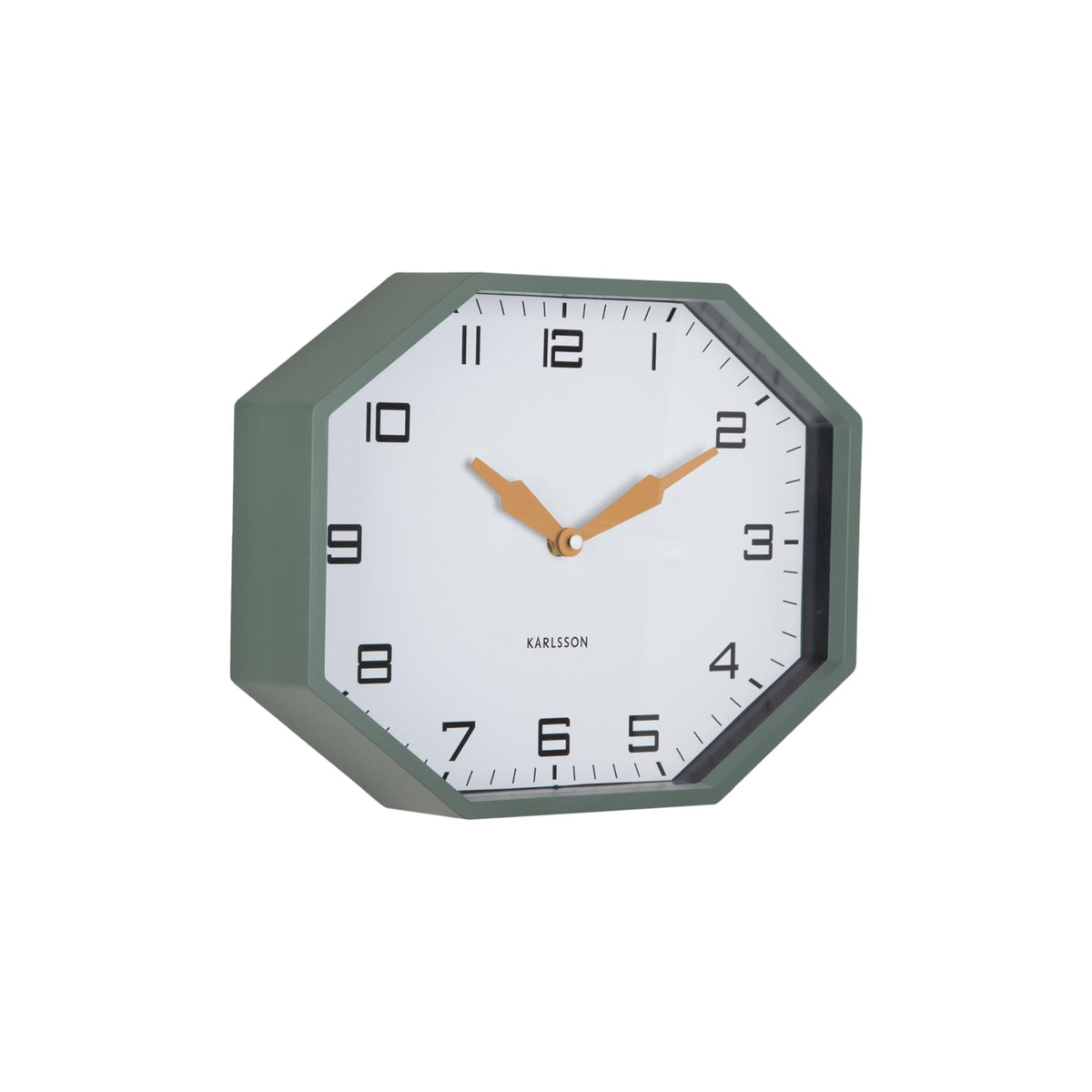 Karlsson wandklok Modern Factory Octagon - groen - Ø32cm