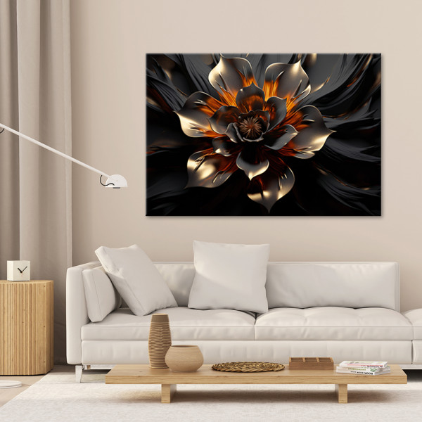 Feeby Obraz na płótnie, 3D Kwiat lotosu abstrakcja 60x40