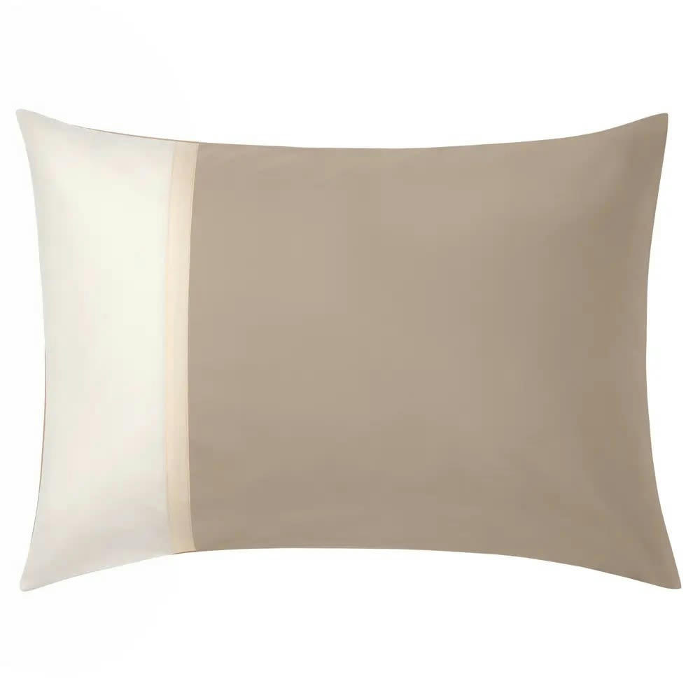 RHEA - Taie d'oreiller en coton bio beige 50 x 70 cm