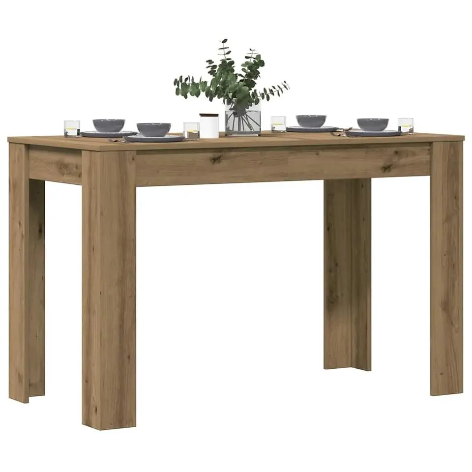 vidaXL Eettafel - Rechthoekige tafel - Artisanaal eiken - Hout - 120x60 cm