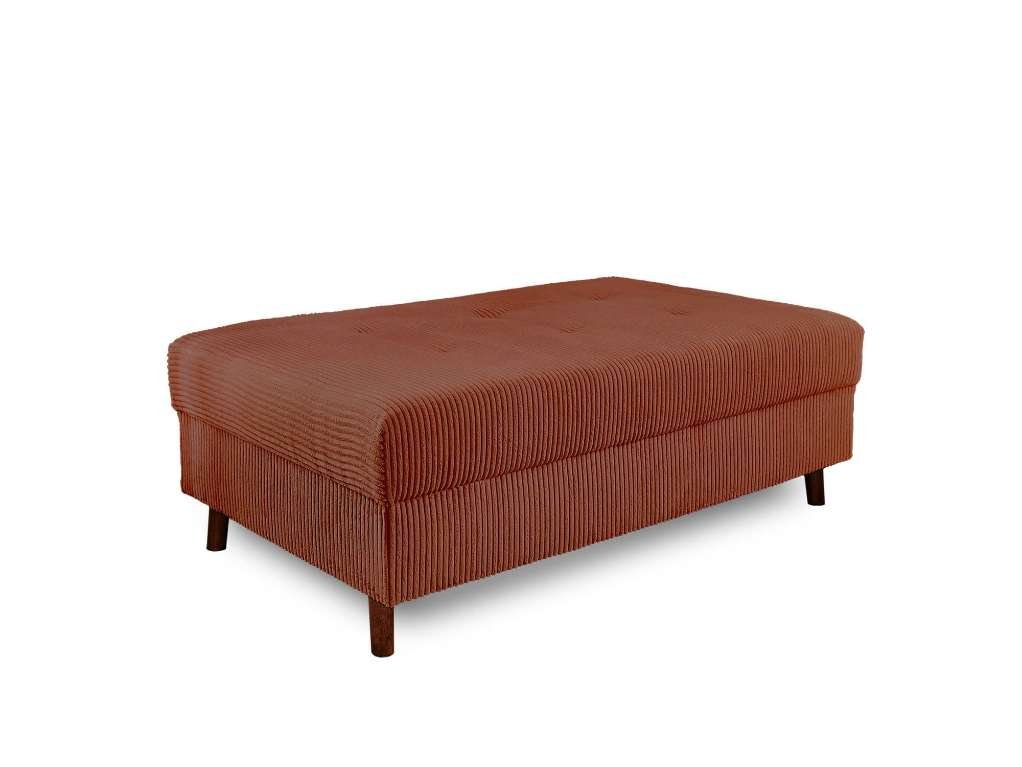 RUNE - Pouf en velours côtelé terracotta