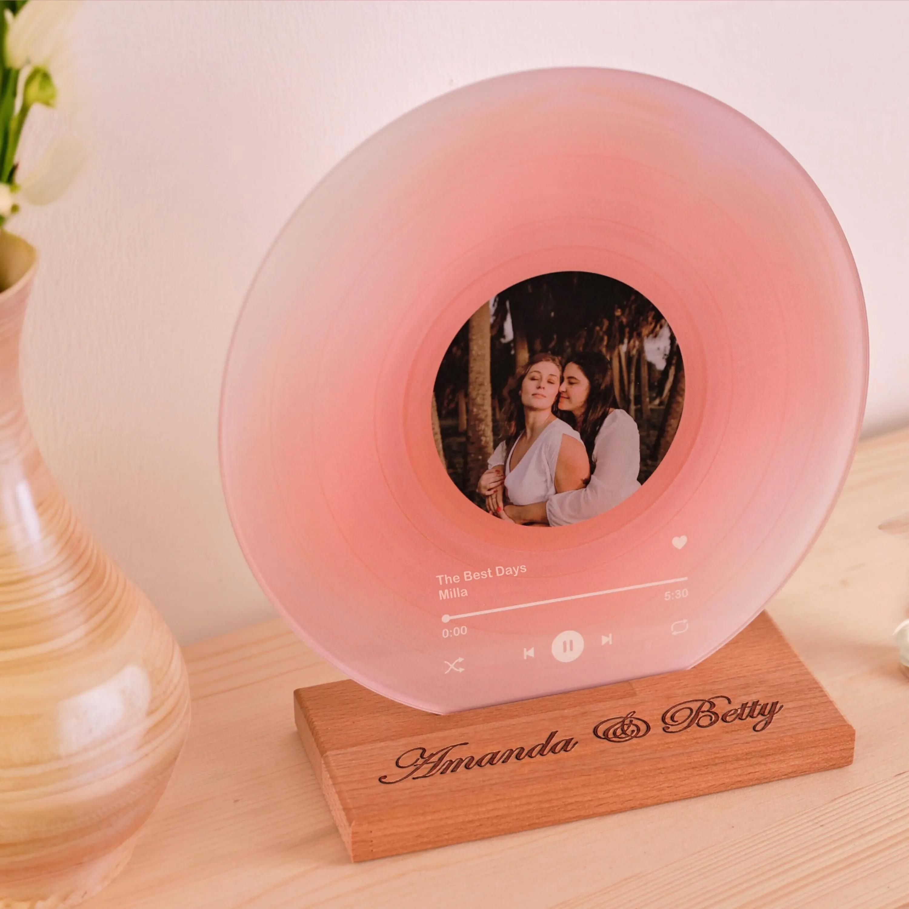 Personalized Vinyl Record with Photo - Acrylic Song Plaque - Anniversary Gift for Friends - Birthday Gift for Her Him - Valentines Day Gifts