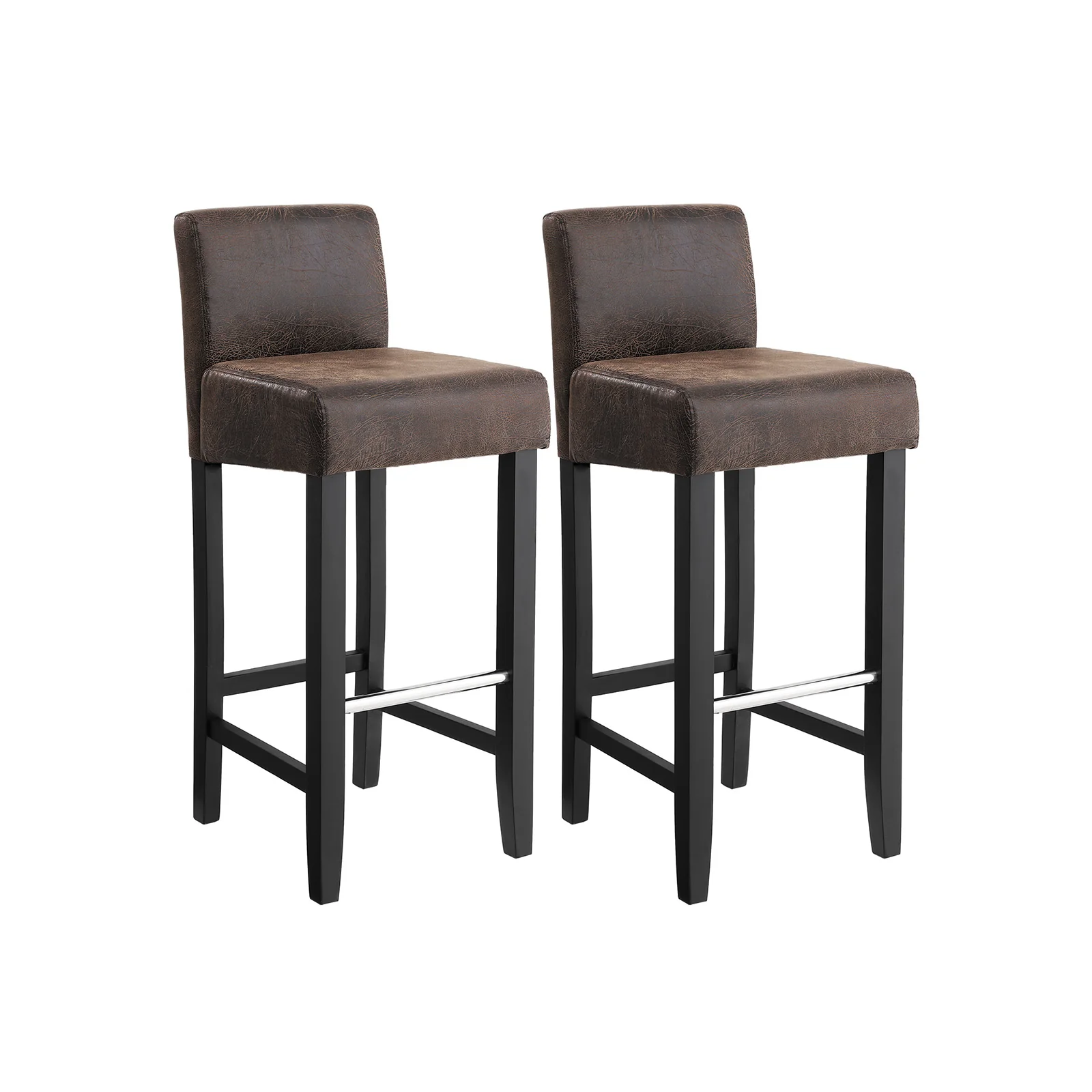 2 Tabourets effet vieilli marron