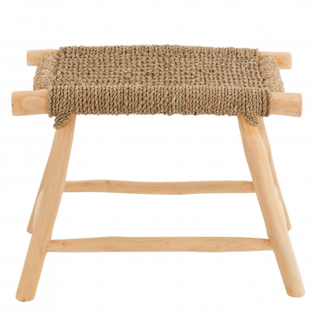 BANGKOK - Tabouret bas en bois et corde naturelle