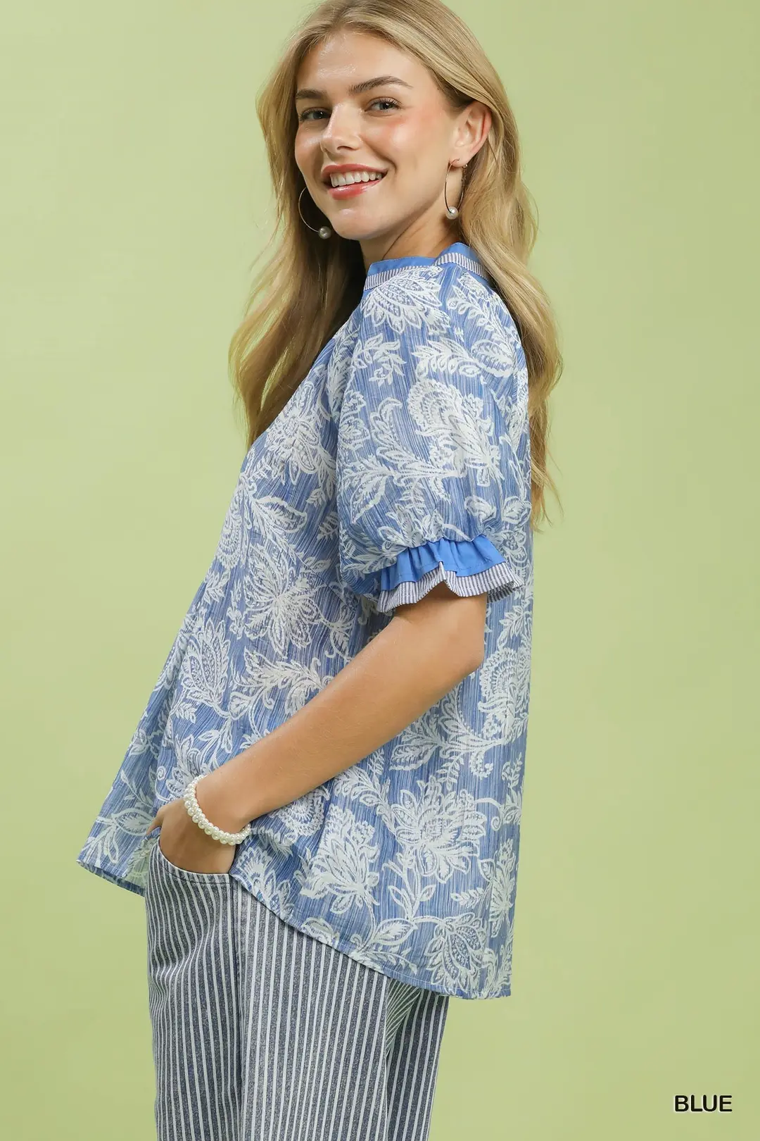 Floral Print Puff Sleeve Top