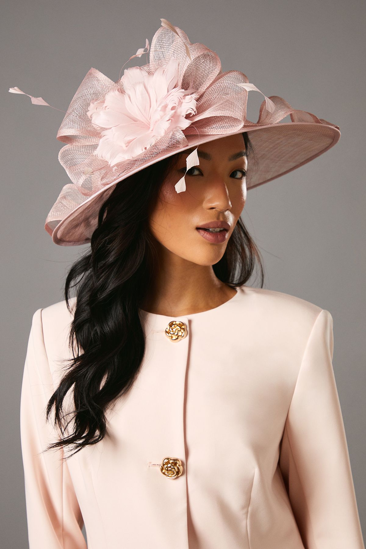 Coast Blush Large Floral Rose Hat