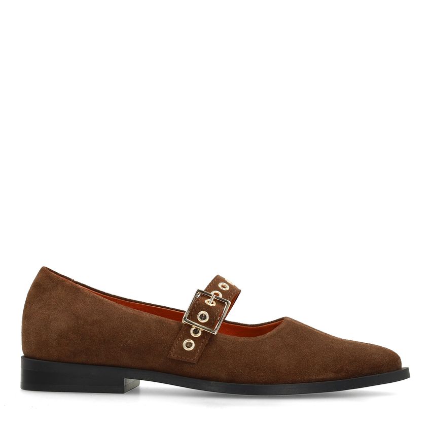 Manfield Cognac suède loafers