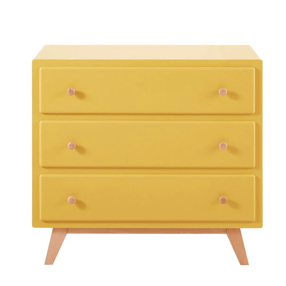 Sweet 2 - Commode compatible plan à langer 3 tiroirs jaune