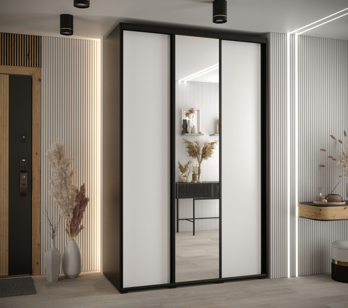 Szafa przesuwna 60 wysoka Davos 3 160 czarny artisan czarny