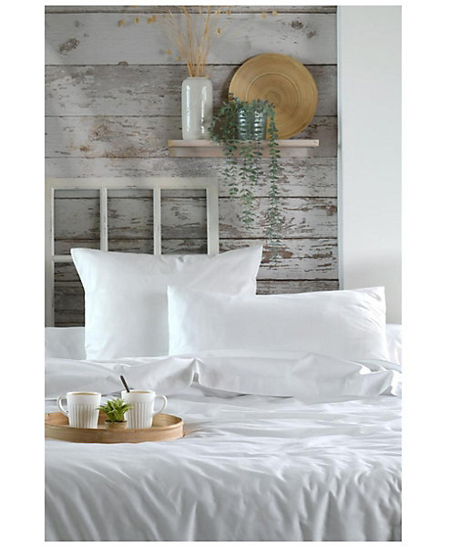 1 Taie de traversin percale de coton uni 45 x 185 cm Elysee blanc
