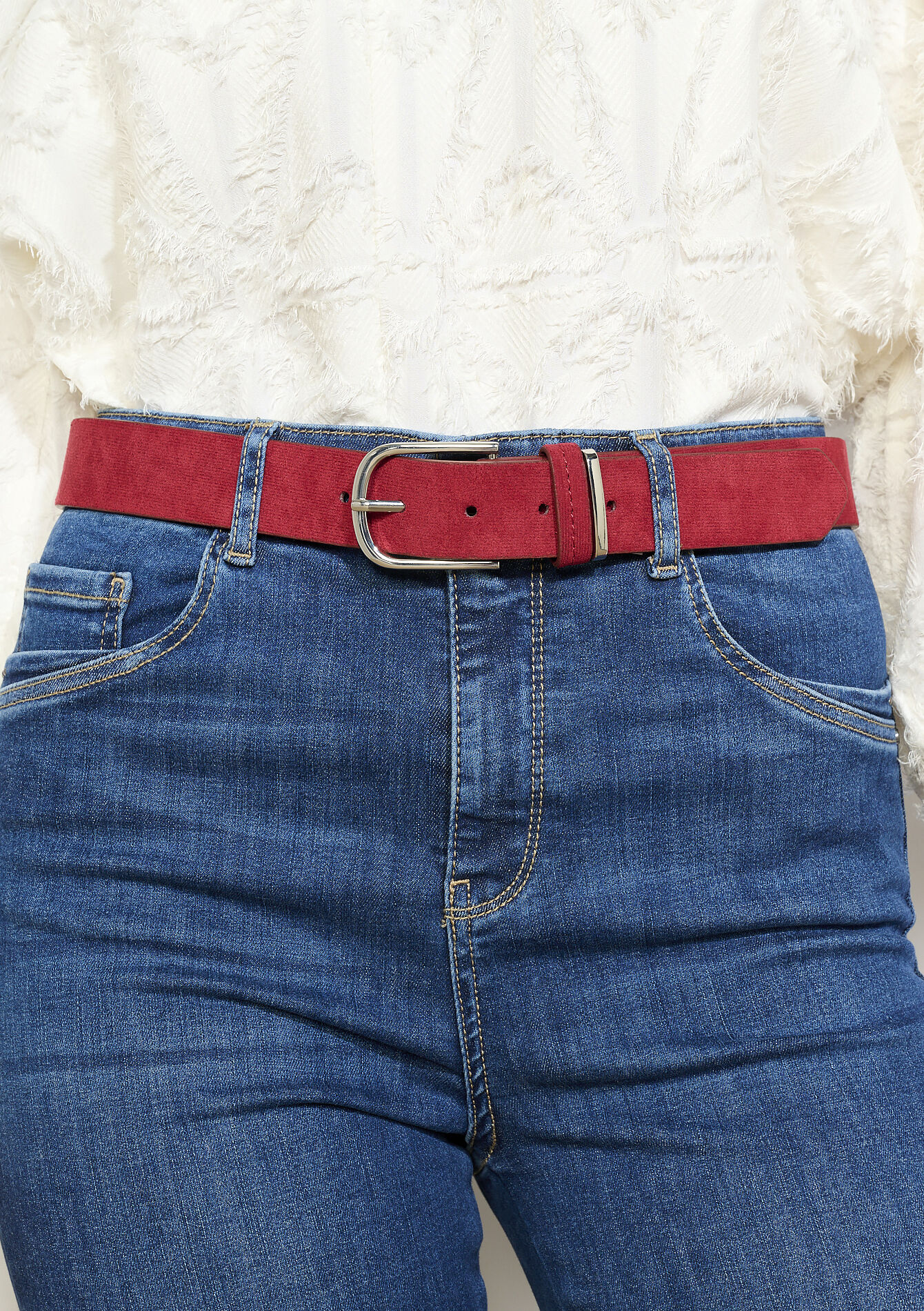 Su&egrave;dine riem met gouden gesp