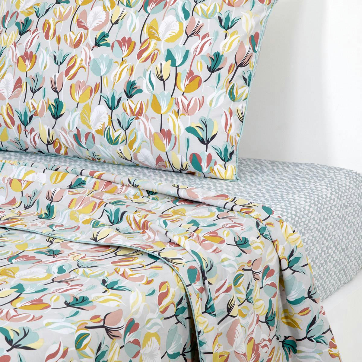 MARJA - Drap plat en percale de coton multicouleurs 270 x 300 cm