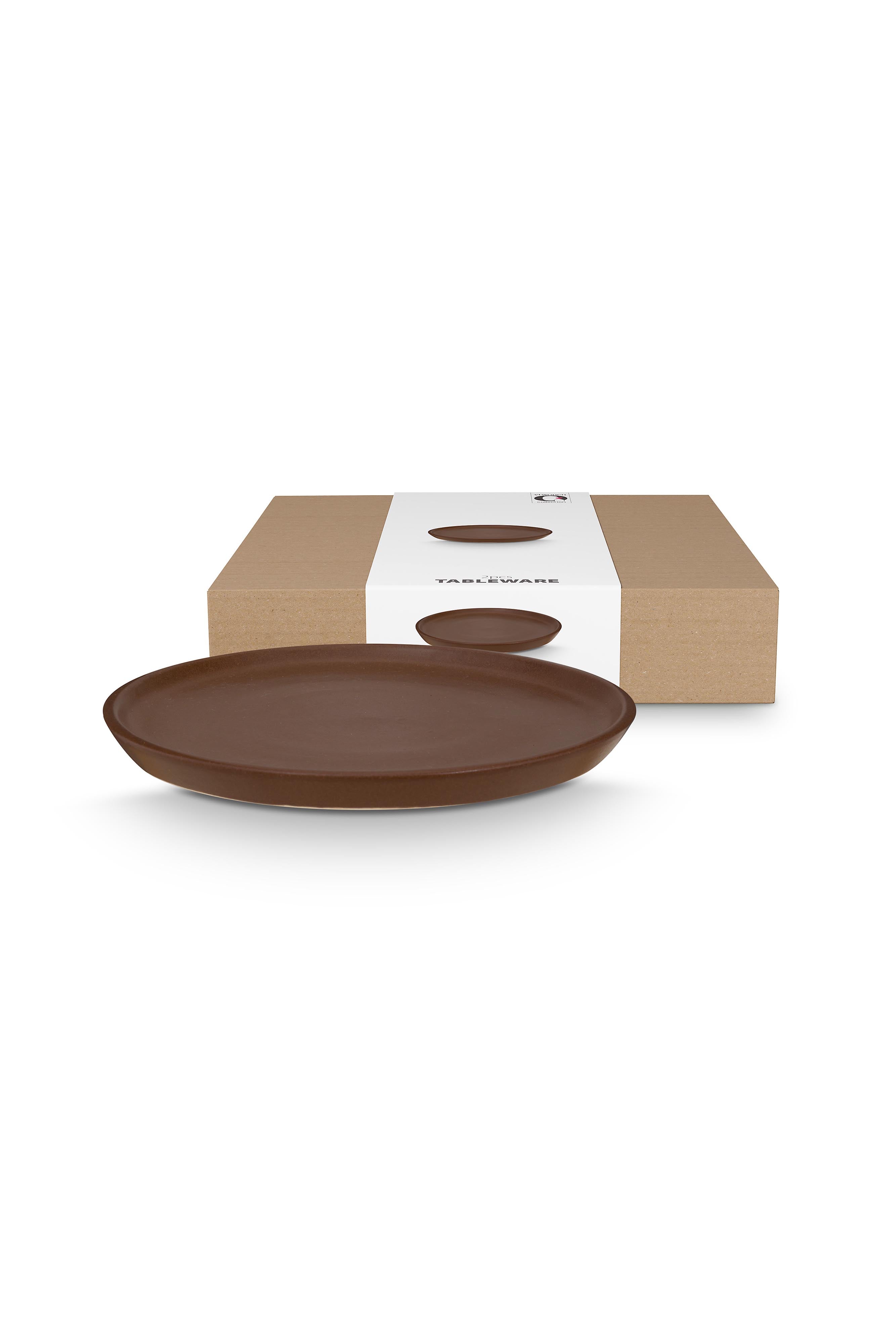 vtwonen - Dinerbord - Serveerschaal - Bruin - Keramiek - 27cm
