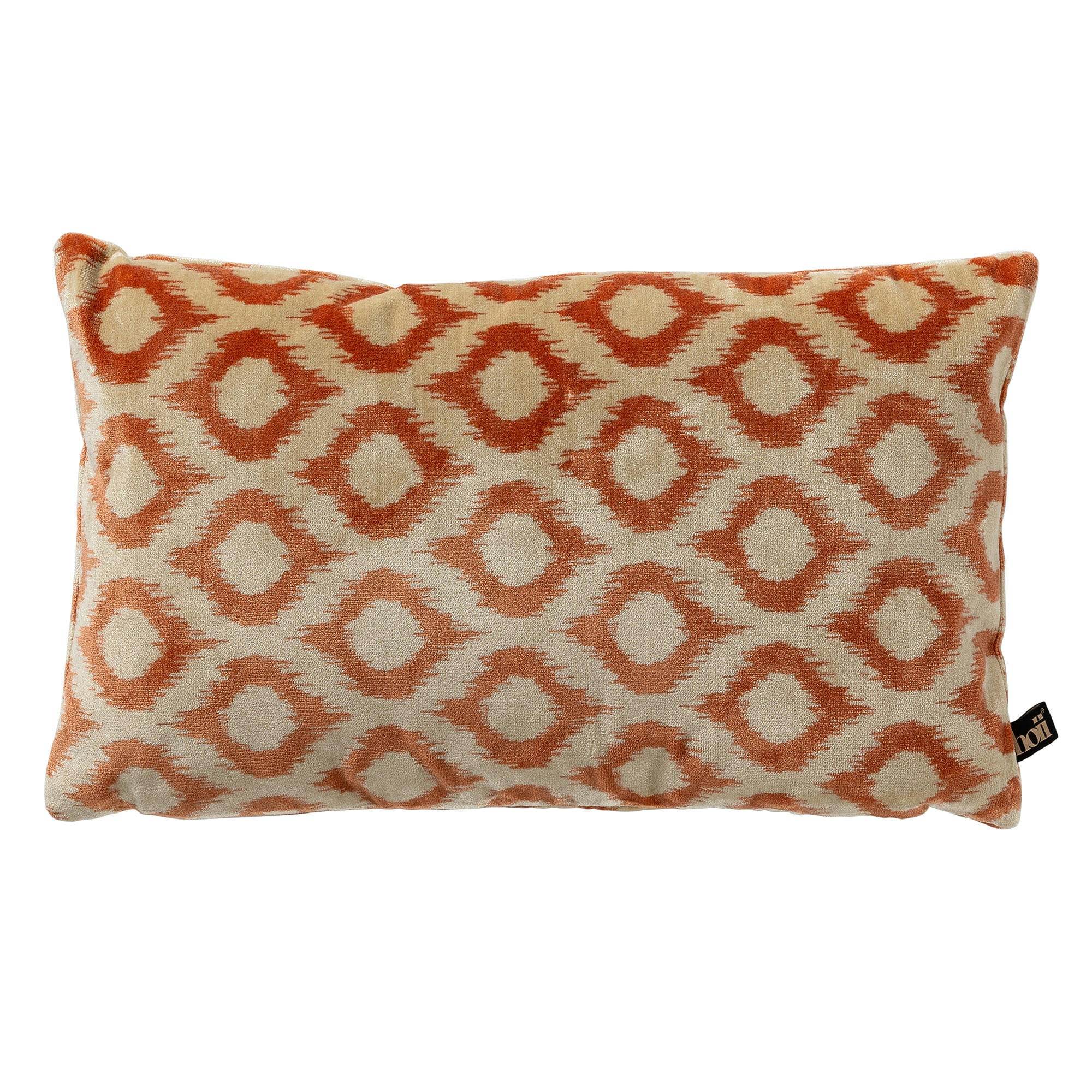 Leonardo - Coussin orange en velours 30x50 cm avec motif
