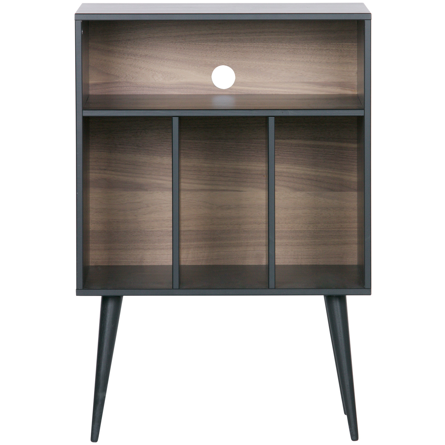 WOOOD kastje James - Grenen - Zwart/Noten - 83x60x44