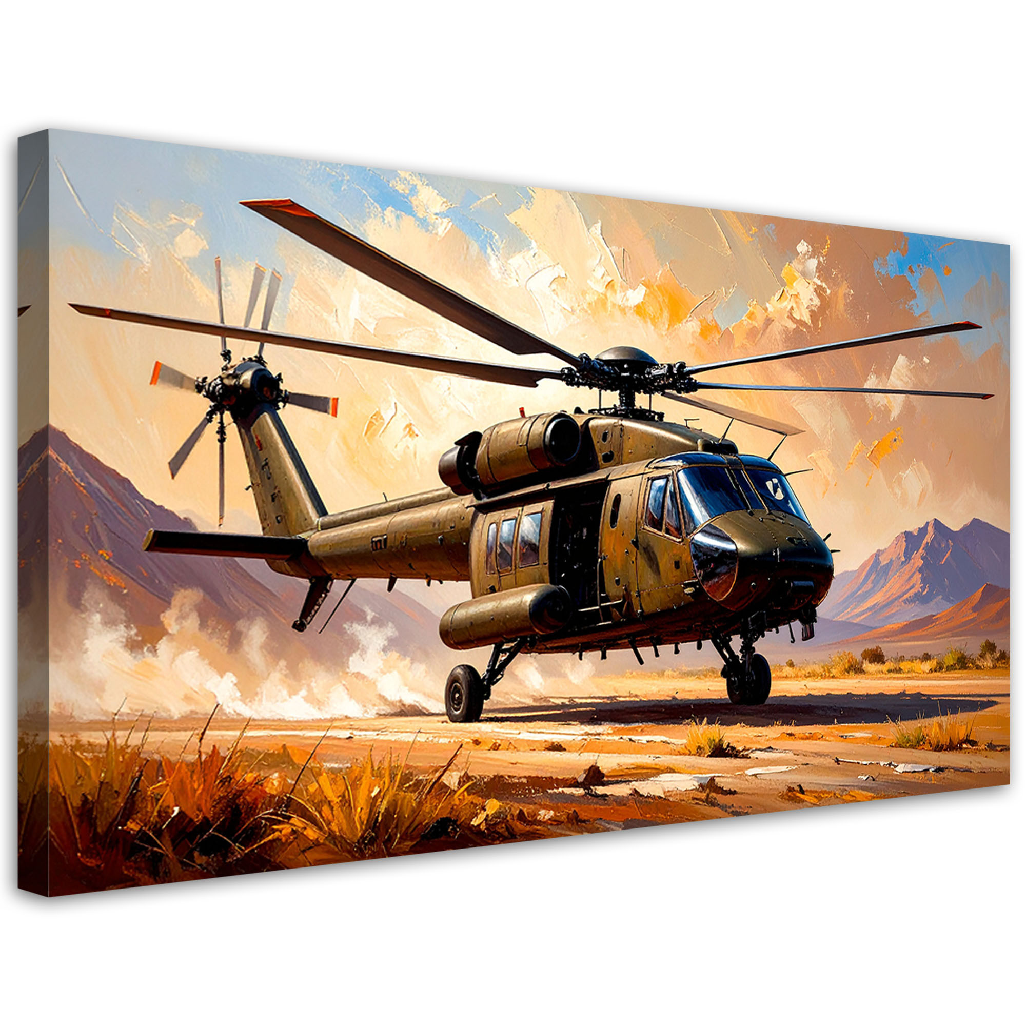 Obraz nowoczesny do salonu biura gabinetu, Helikopter 80x40