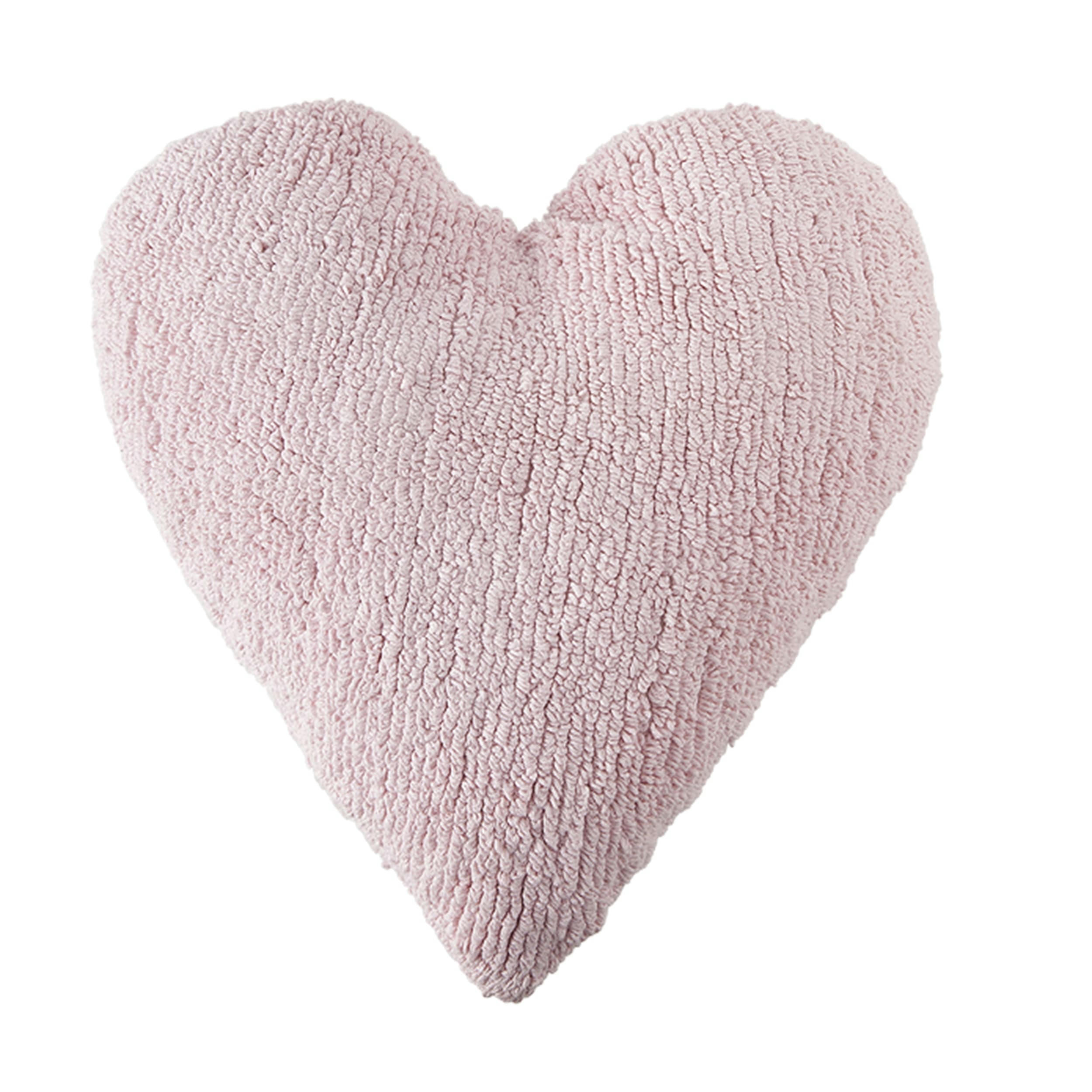 HEART - Coussin coeur en coton rose 50x47