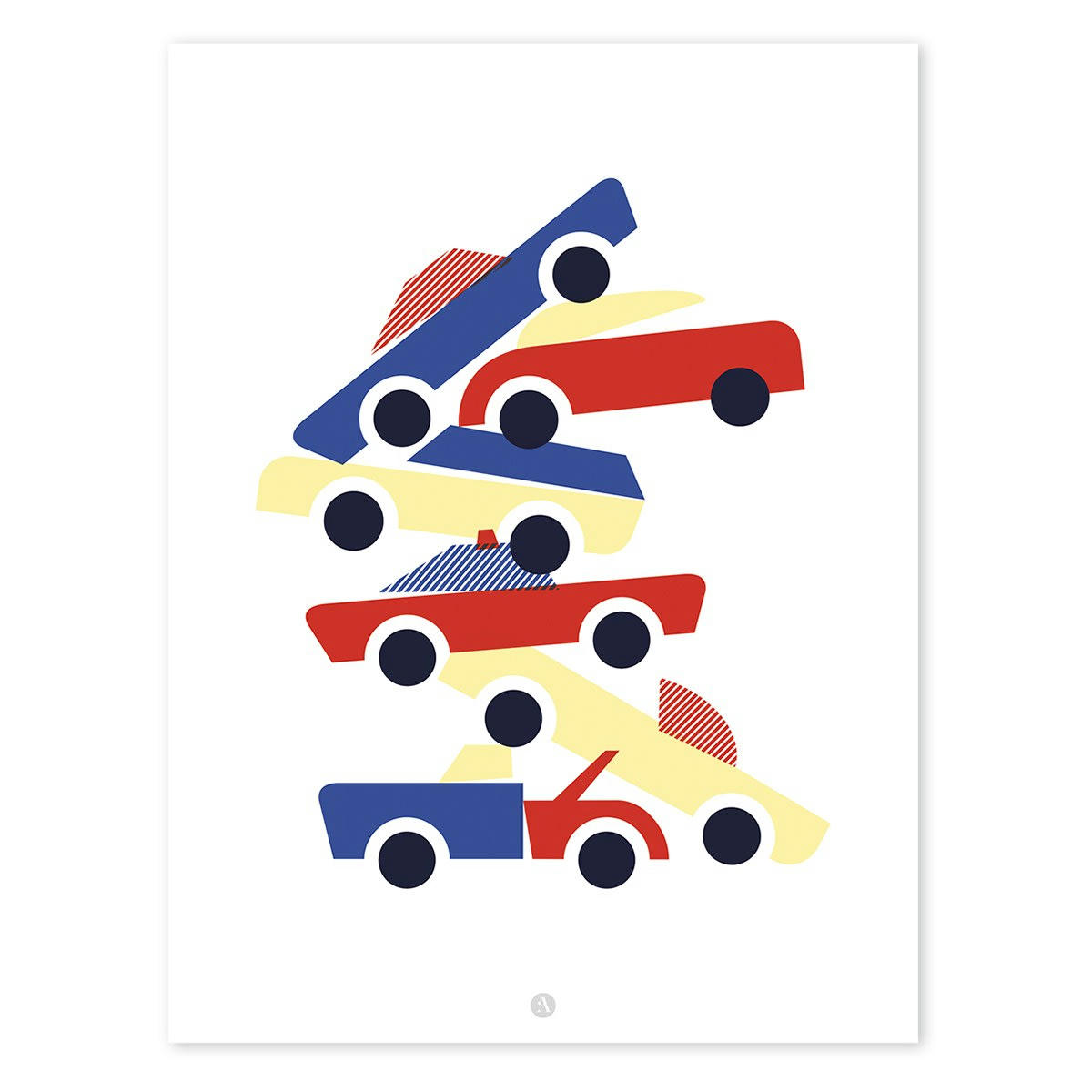 OLDIES - Affiche voitures vintage en Papier Rouge