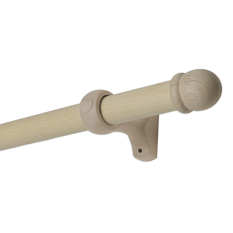 Kit tringlerie en bois Ø 28 mm avec embout 1,8 m MOBOIS