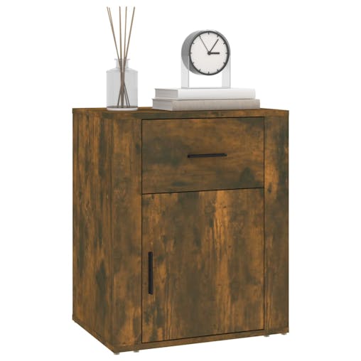 NNEVL Bedside Cabinet Smoked Oak 50x36x60 cm Engineered Wood