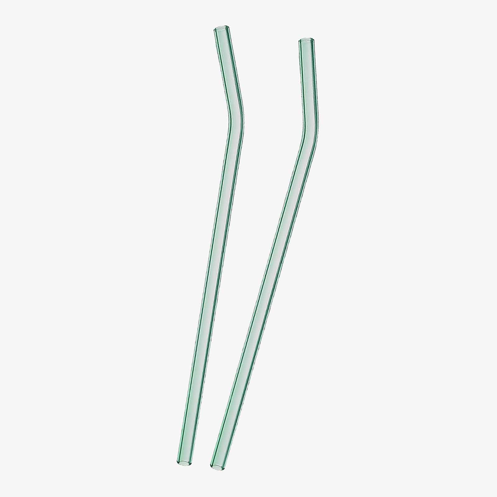 Glas-Trinkhalme Grün, 2 Stück