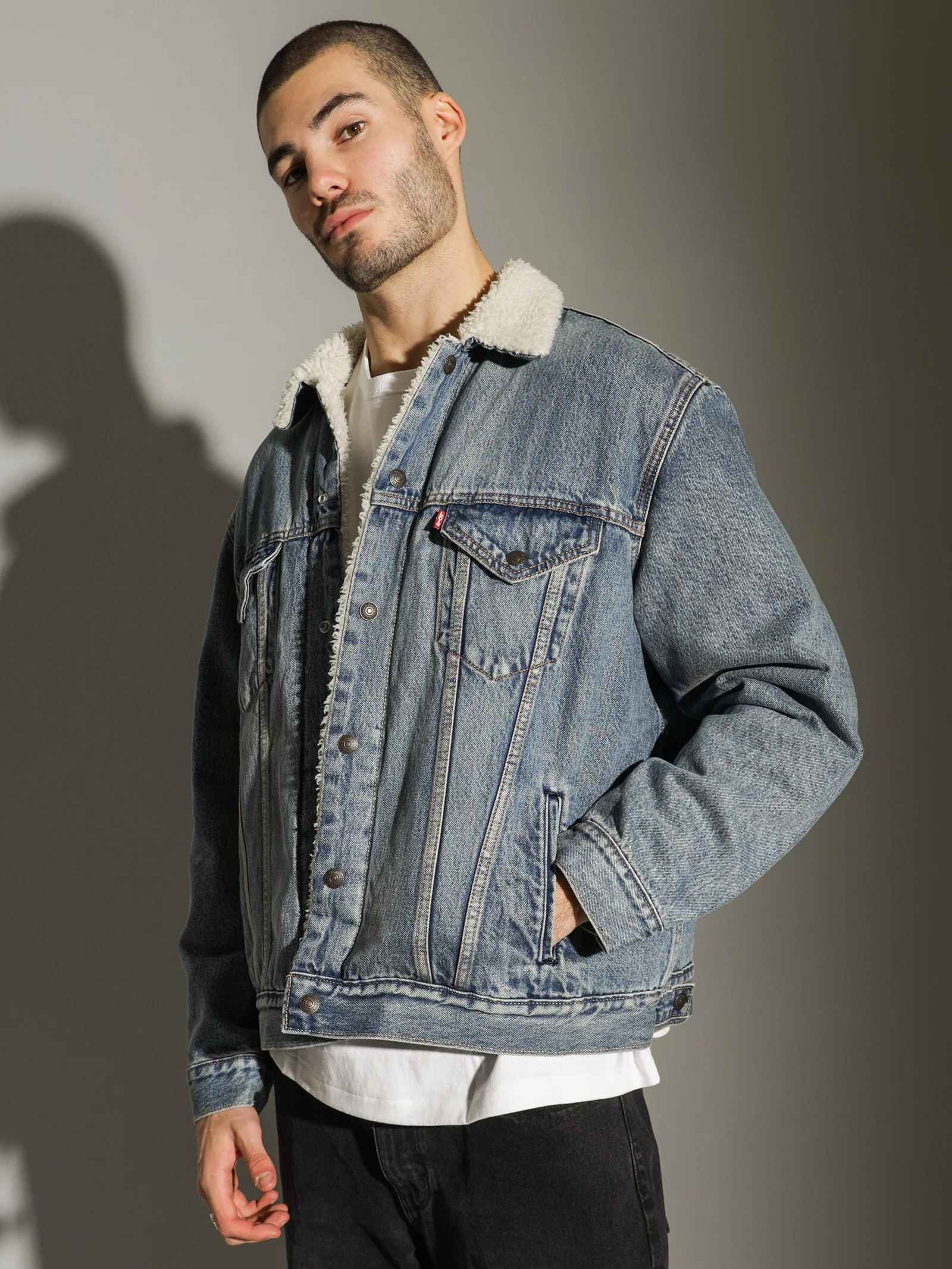 Vintage Fit Sherpa Trucker Jacket