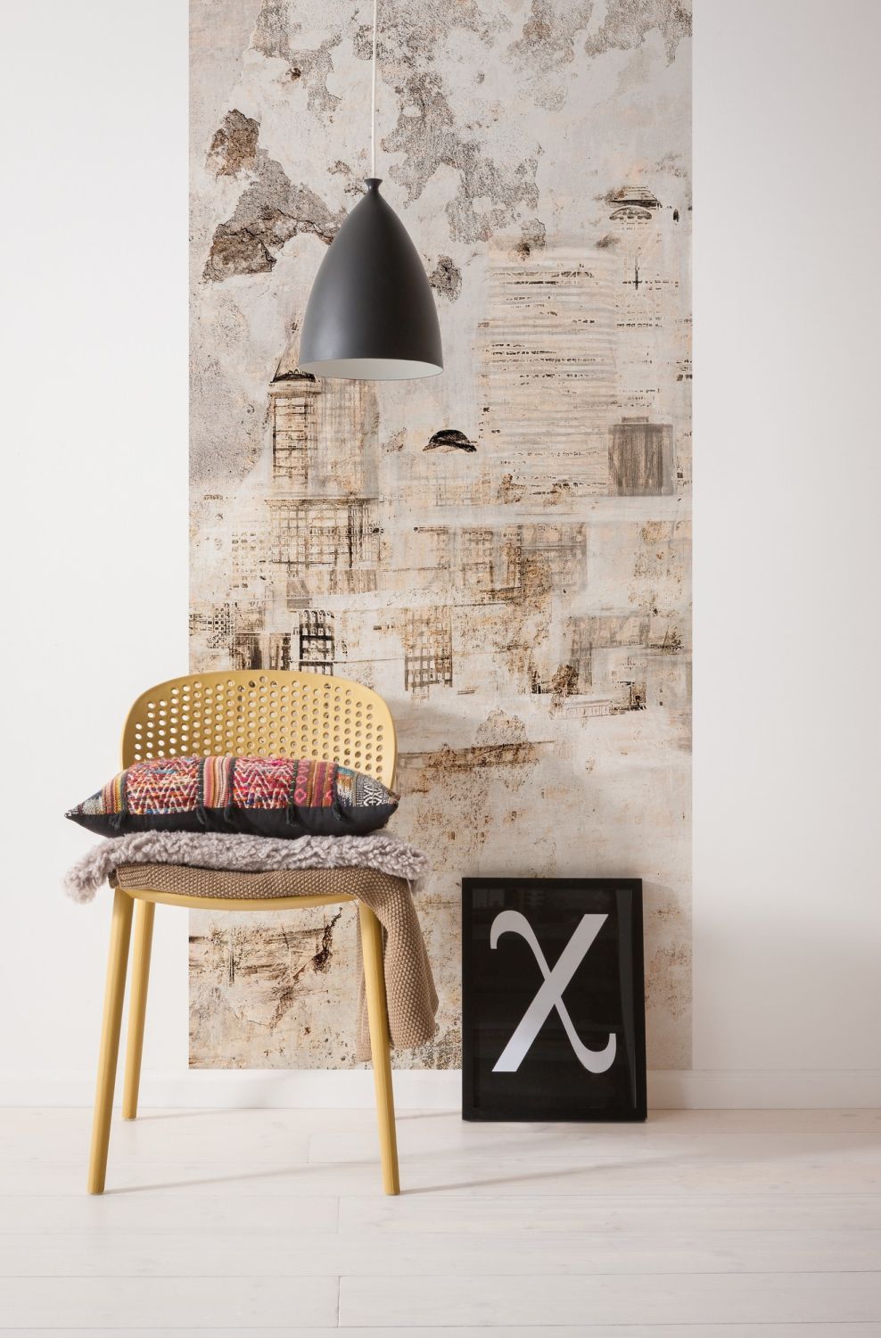 Sanders & Sanders fotobehang betonlook grijs en beige - 100 x 250 cm - 611849