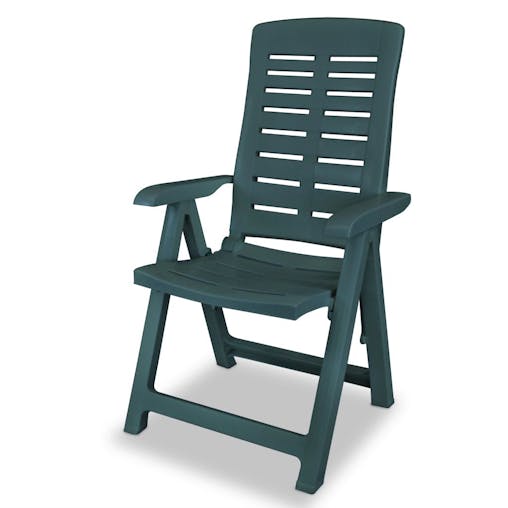 NNEVL Reclining Garden Chairs 4 pcs Plastic Green