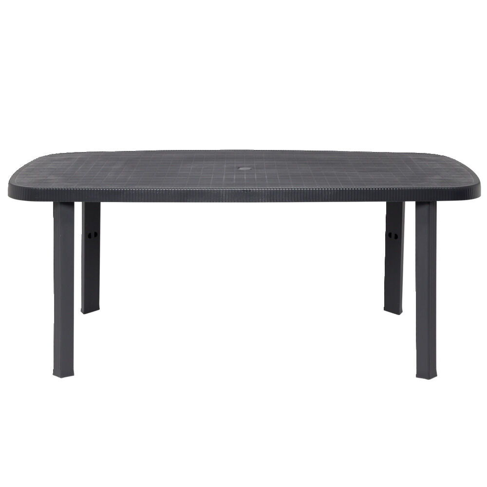 Table de jardin rectangulaire Viva plastique gris 177x86xH72cm