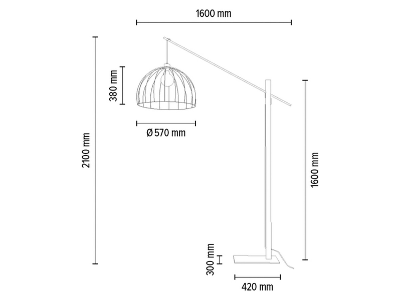 Lampa podłogowa Mandarine metalowa czarna