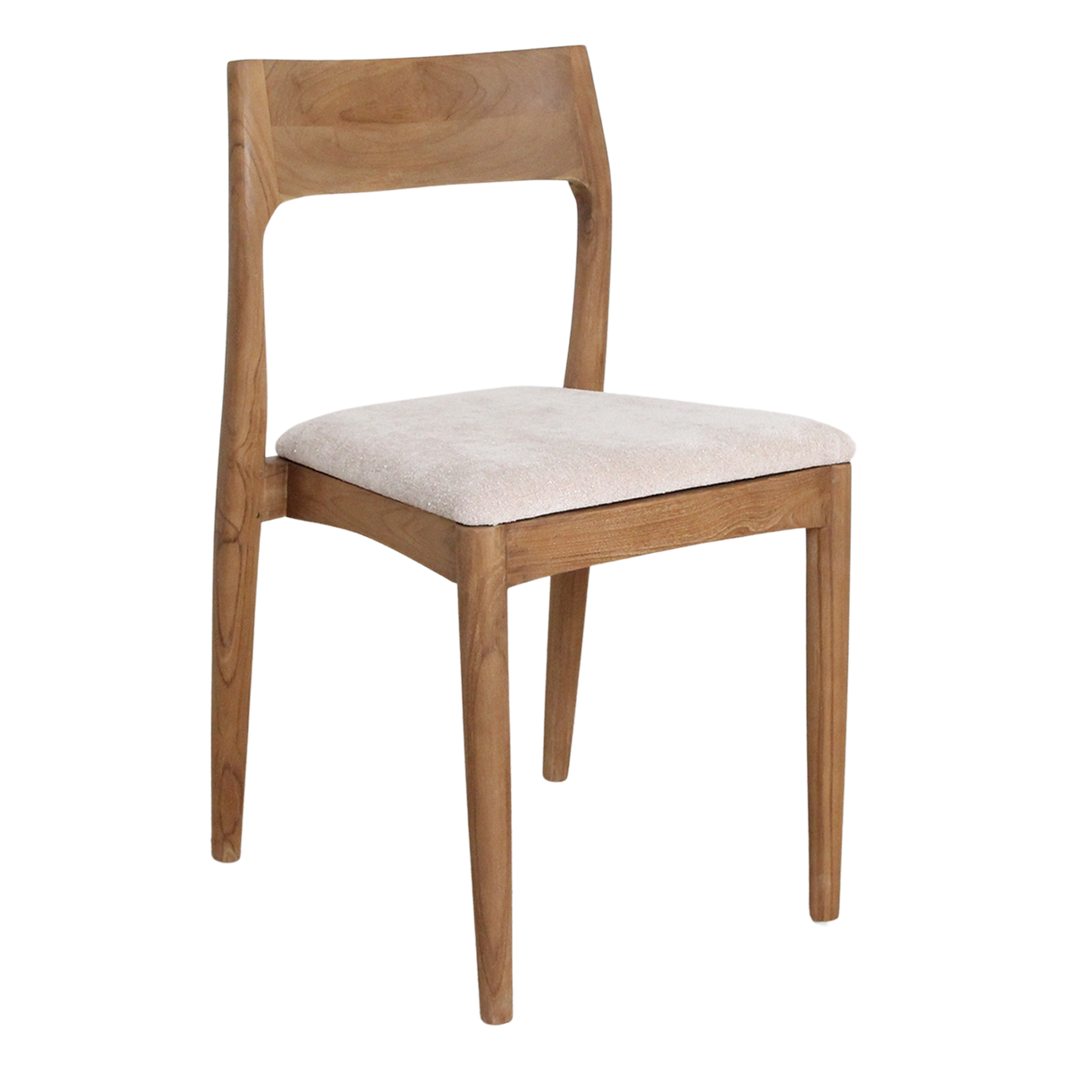 Freya teakhouten eetkamerstoel créme