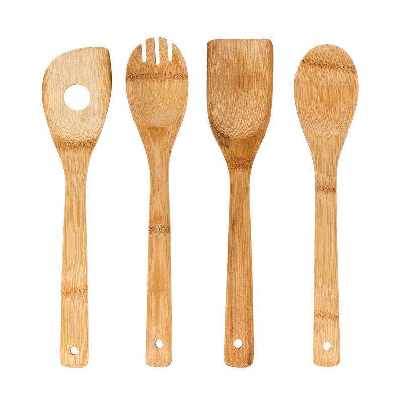 Conjunto de 4 utensílios em bambu