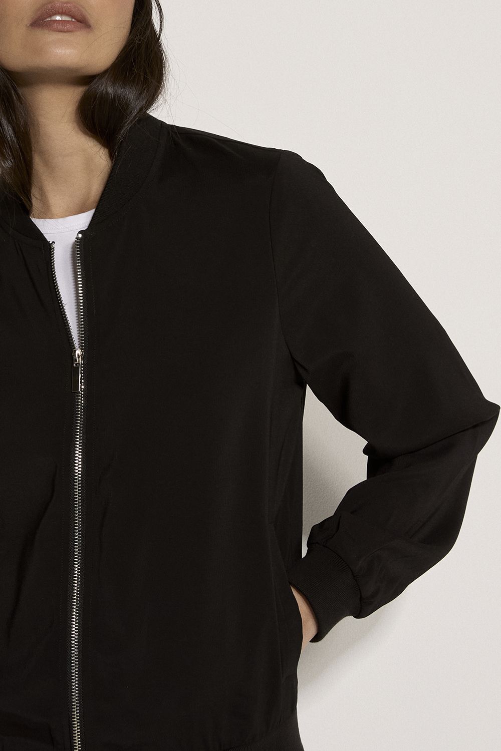 Apricot Lightweight Woven Bomber Jacket