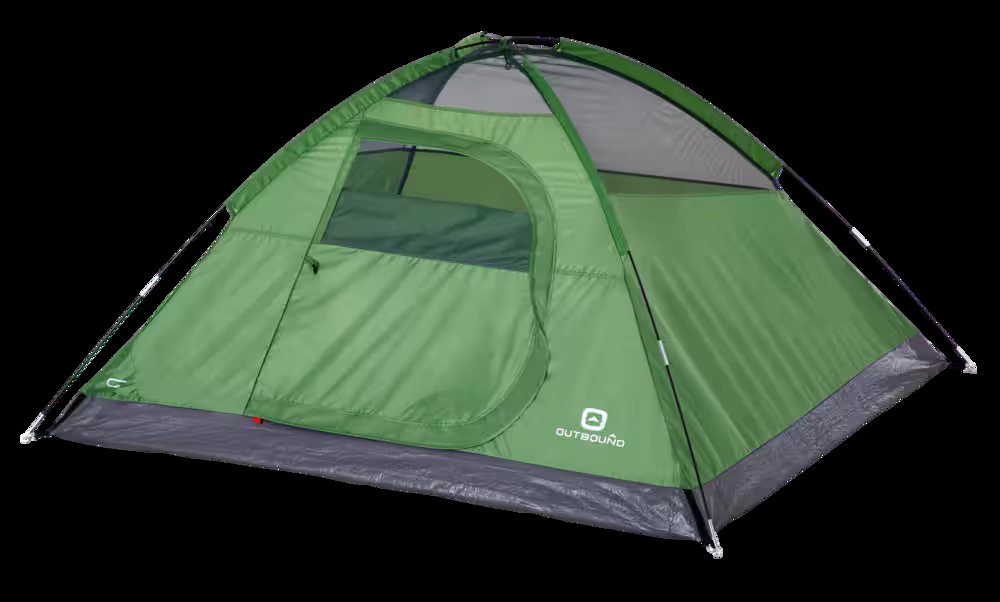 Outbound Youth Kids' 3-Season, 2-Person Easy Set-Up Camping Dome Tent w/ Rain Fly & Carry Bag