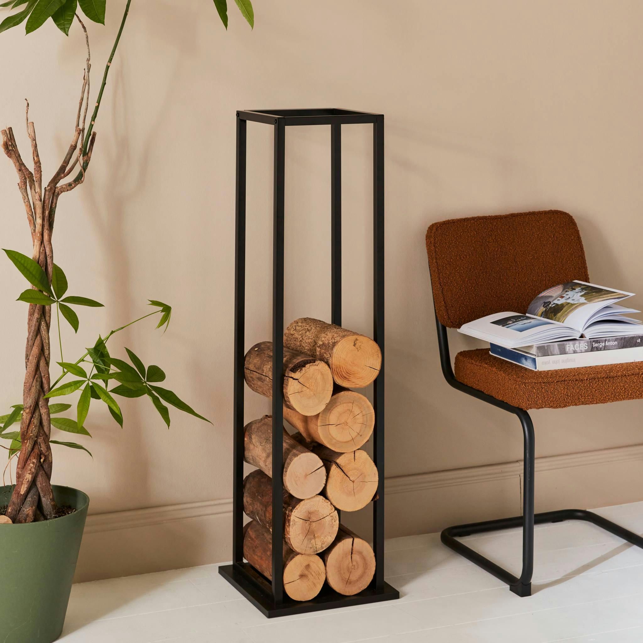 INDUSTRIELLE - Range bûches intérieur 112cm, en acier