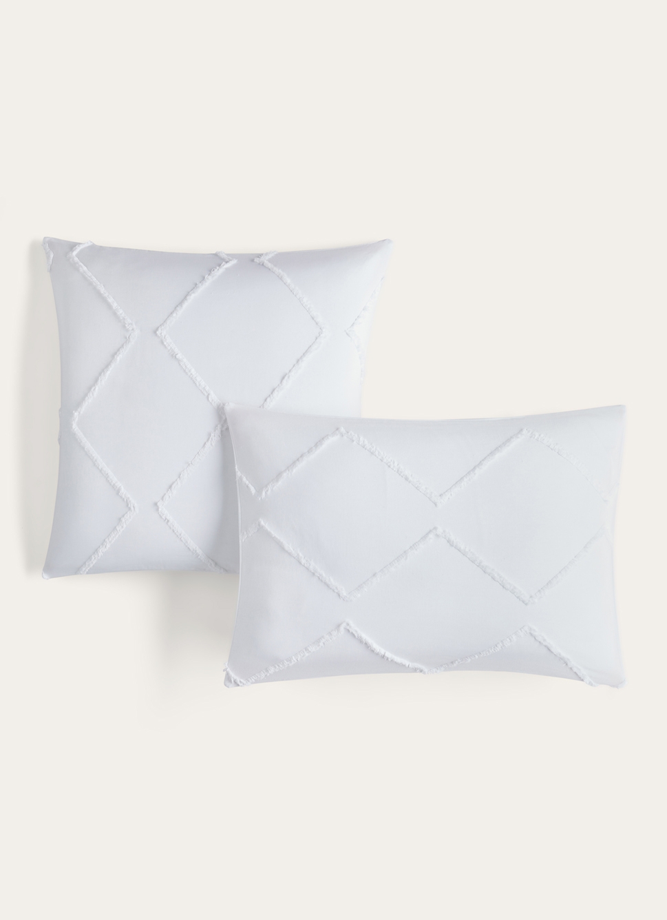 SET DE 2 TAIES D'OREILLER ÉMOTION IVOIRE