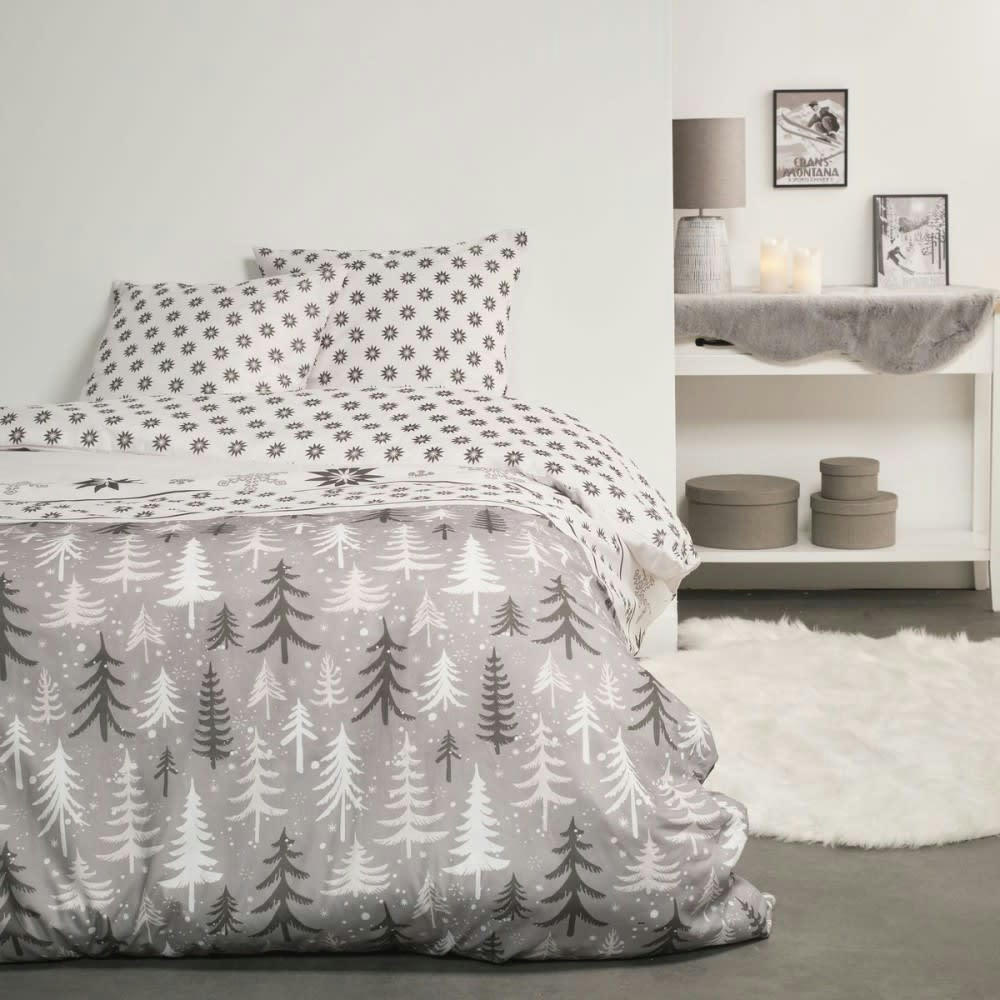 ÁRBOL - Parure de couette 100% coton flanelle imprimée 260x240 2 taies