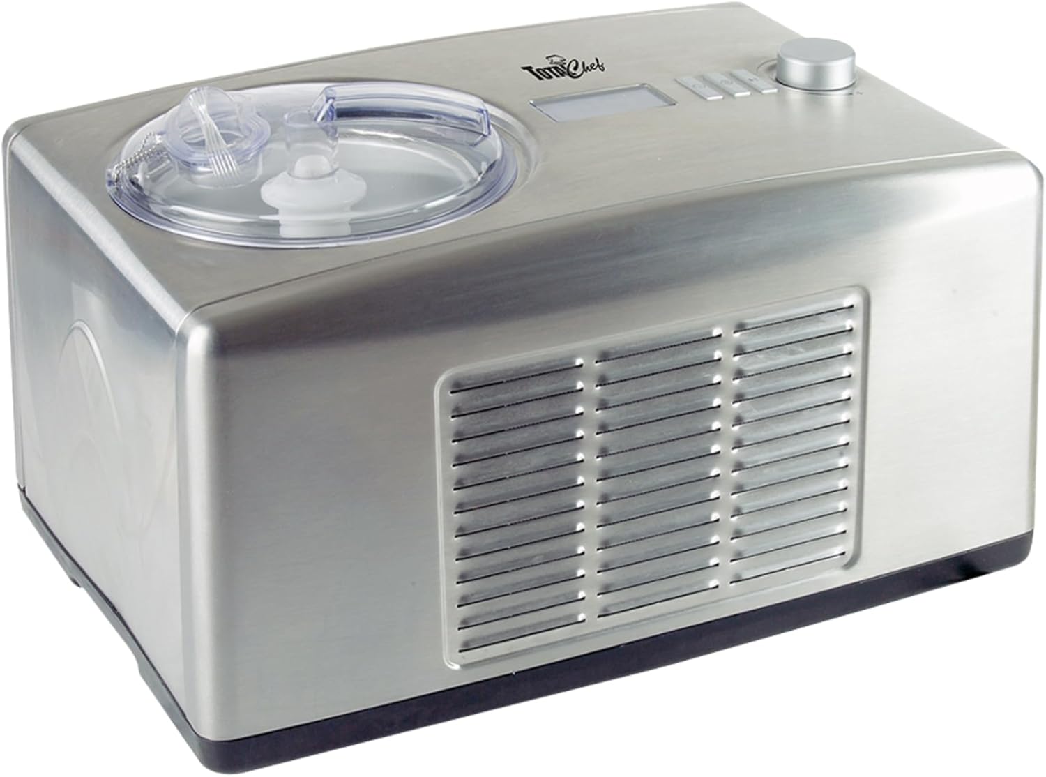 Total Chef Automatic Ice Cream Maker - Built-In Compressor 2 in 1 Frozen Yogurt, Gelato & Sorbet Maker, Nieve Treats, No Salt or Prefreezing, 1.6 Qt Stainless Steel, Helado de crema