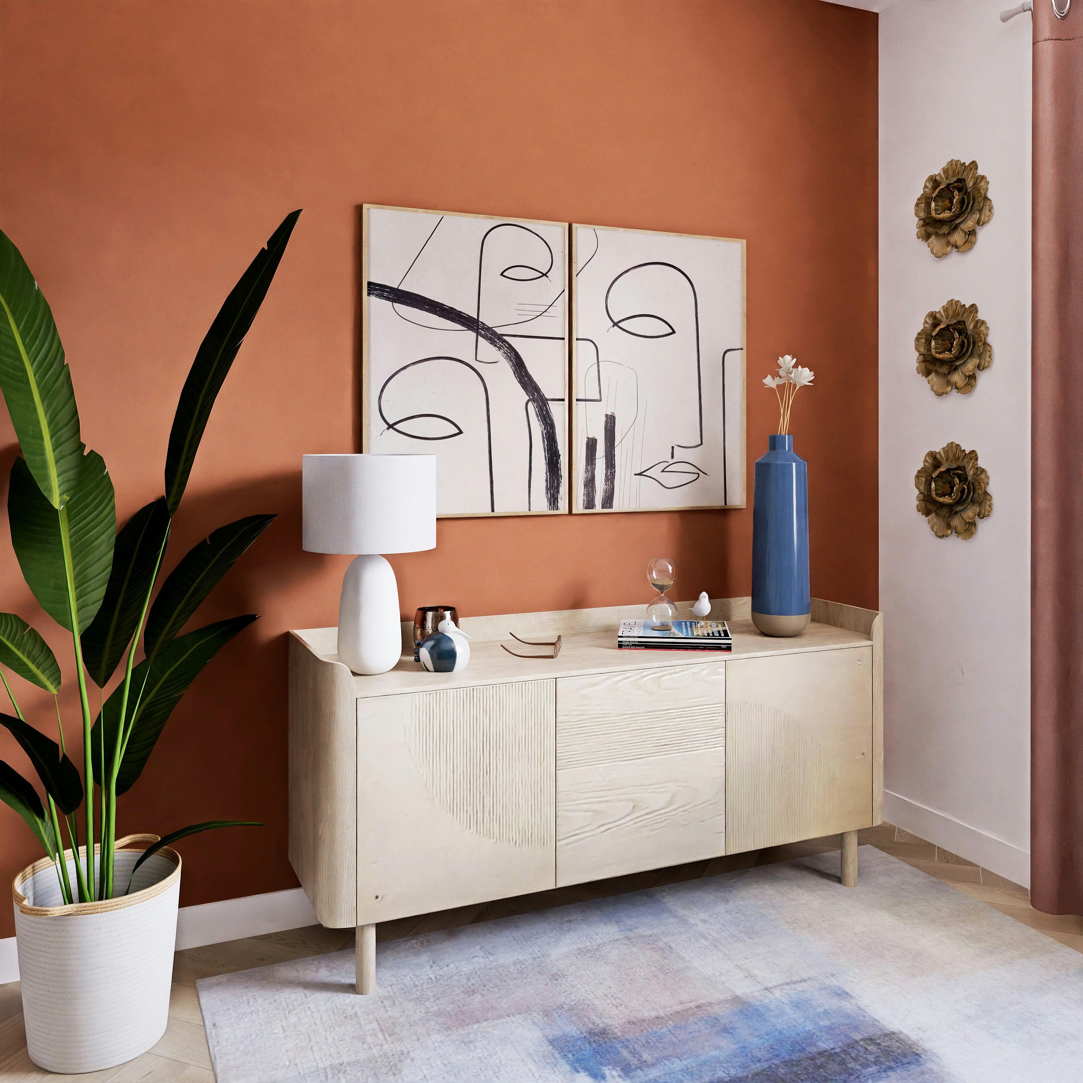 DAOYA - Déco murale fleur dorée 31x30