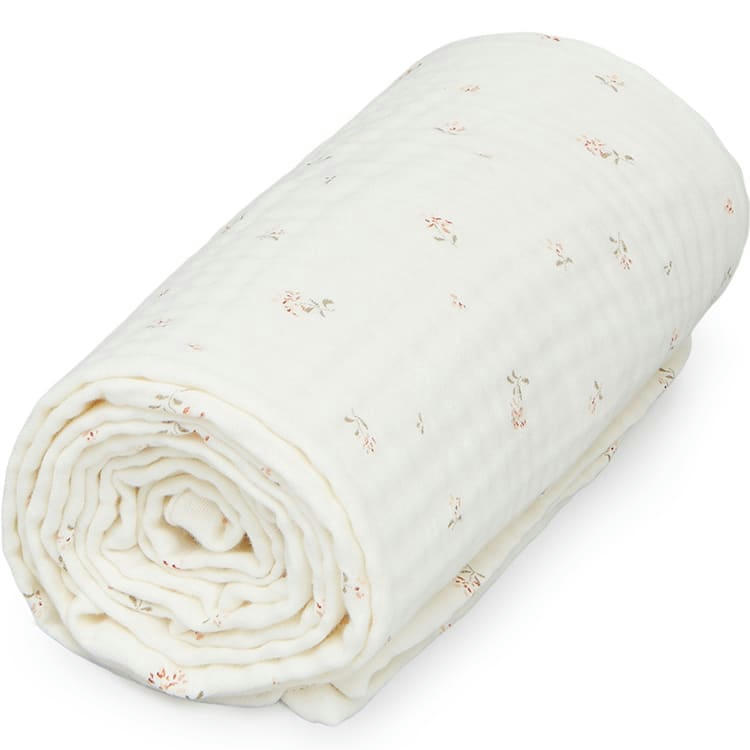 - Couverture en mousseline de coton bio Poppies (100 x 100 cm)