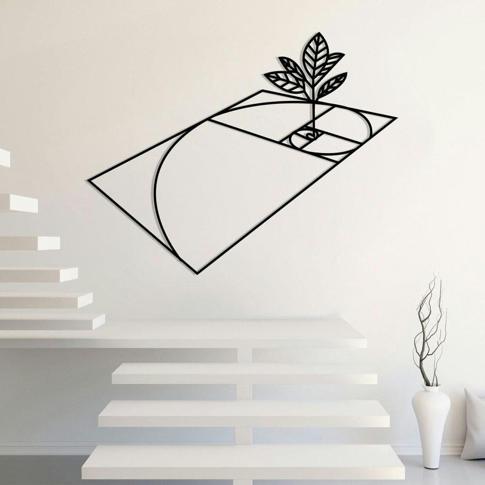 - Décoration murale nombre d'or en métal noir 75x58 cm