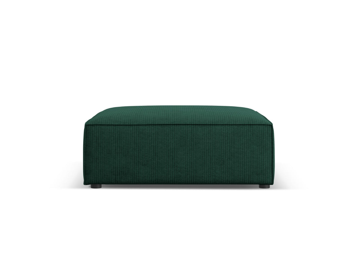 Cosmopolitan Design Poef Arendal chenille met ribbeleffect, flessengroen - 80x102x40cm