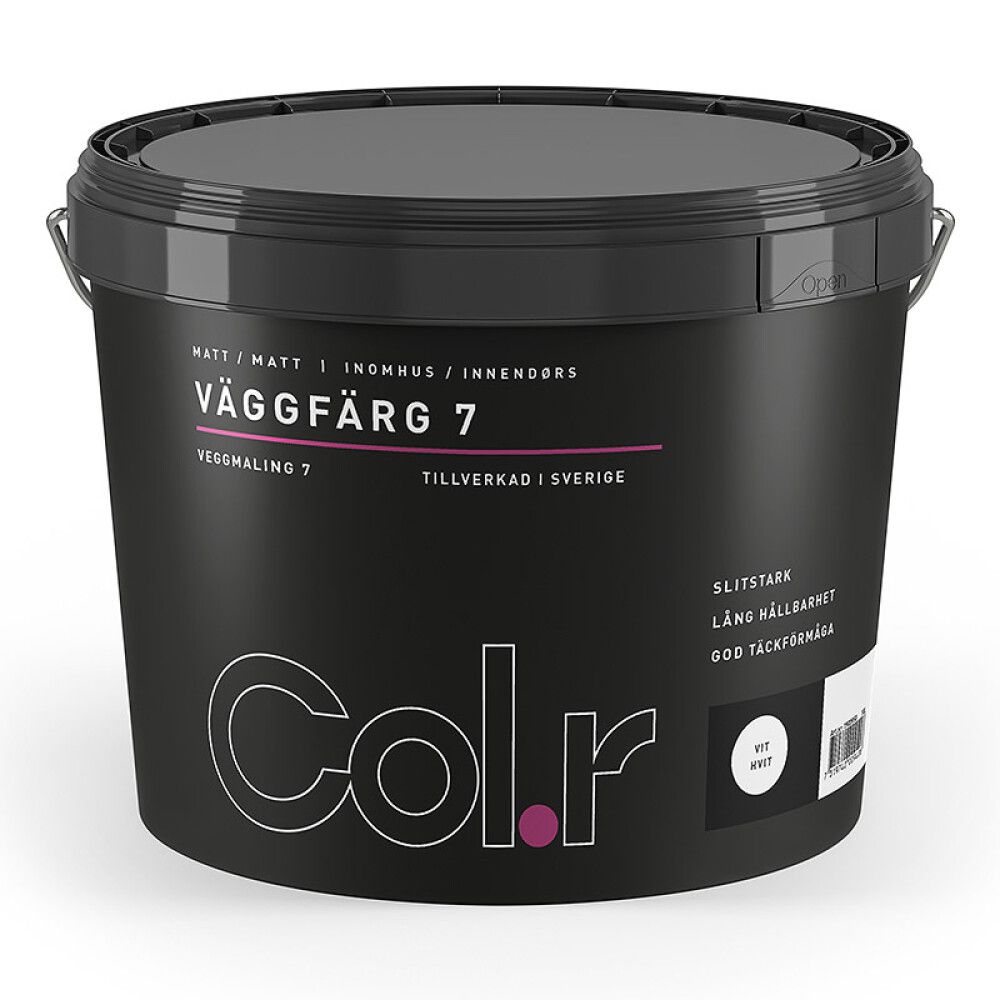 VEGGMALING COL.R MATT HVIT 10L