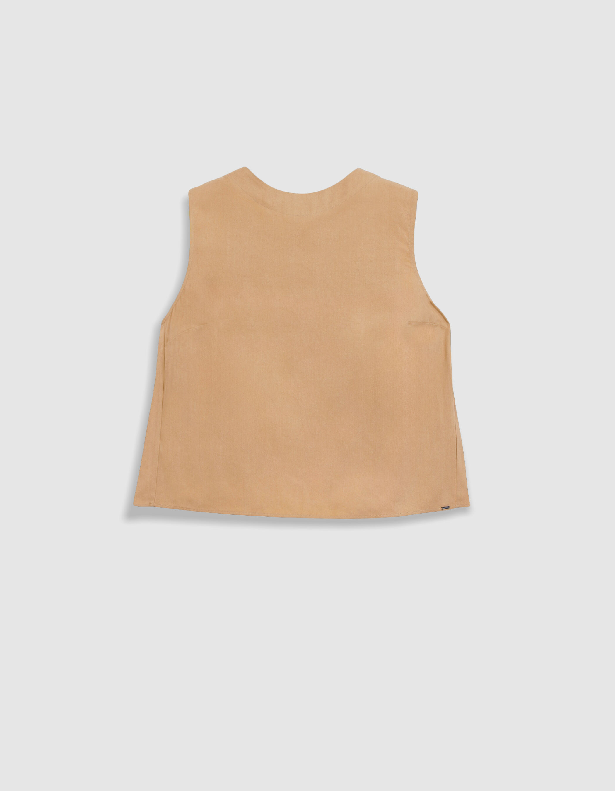 Top beige Lyocell® croisé dos Femme