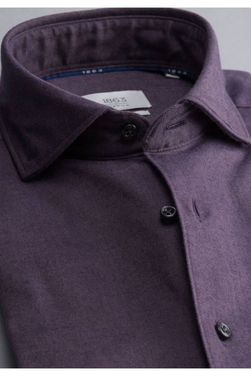 ETERNA 1863 Modern Fit Flanellhemd violett, Einfarbig