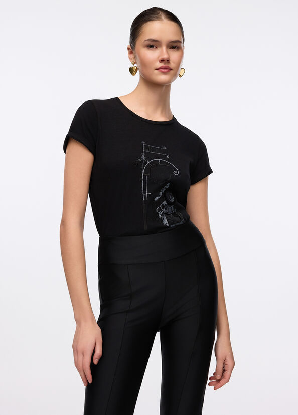 T-shirt con stampa laminata